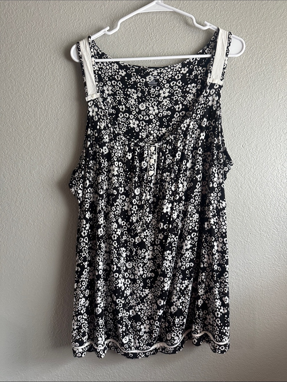 George Black and White Floral Tank Top